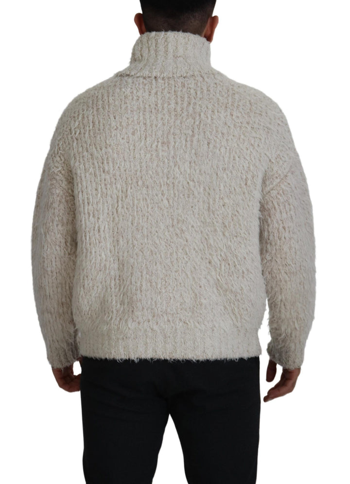 Dolce &amp; Gabbana Sample Sale Dolce &amp; Gabbana Cream Wool Knit Turtleneck Pullover Sweater - | Designer outlet