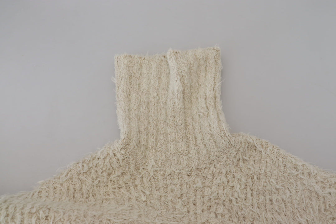 Dolce &amp; Gabbana Sample Sale Dolce &amp; Gabbana Cream Wool Knit Turtleneck Pullover Sweater - | Designer outlet