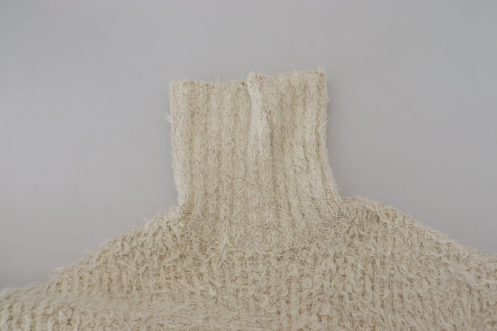 Dolce &amp; Gabbana Sample Sale Dolce &amp; Gabbana Cream Wool Knit Turtleneck Pullover Sweater - | Designer outlet