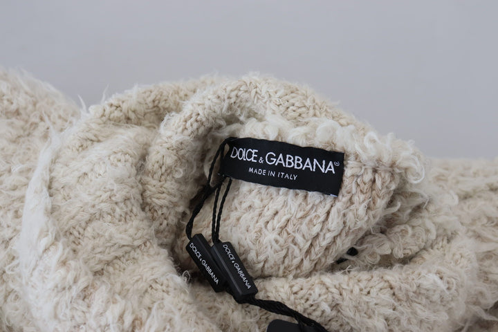 Dolce &amp; Gabbana Sample Sale Dolce &amp; Gabbana Cream Wool Knit Turtleneck Pullover Sweater - | Designer outlet