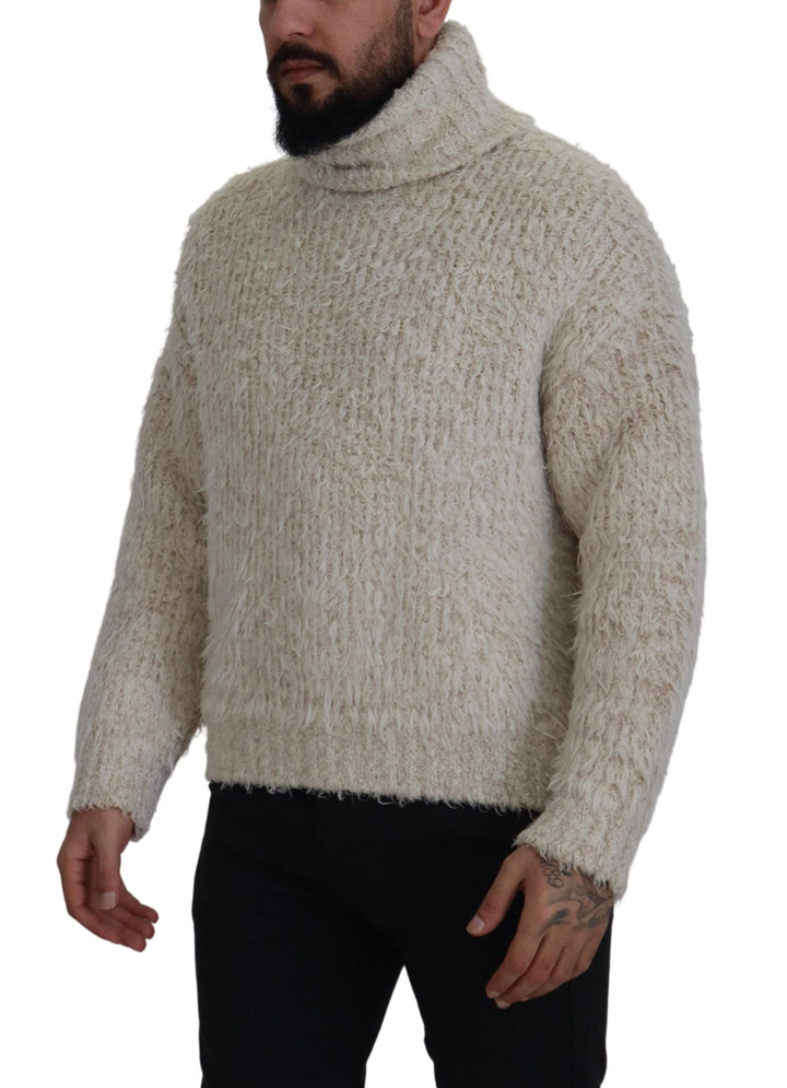 Dolce &amp; Gabbana Sample Sale Dolce &amp; Gabbana Cream Wool Knit Turtleneck Pullover Sweater - | Designer outlet
