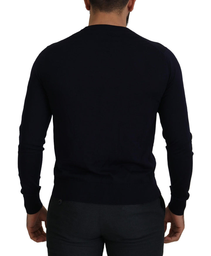 Dolce &amp; Gabbana Sample Sale Dolce &amp; Gabbana Blue Wool STAFF Down Cardigan Sweater - | Designer outlet