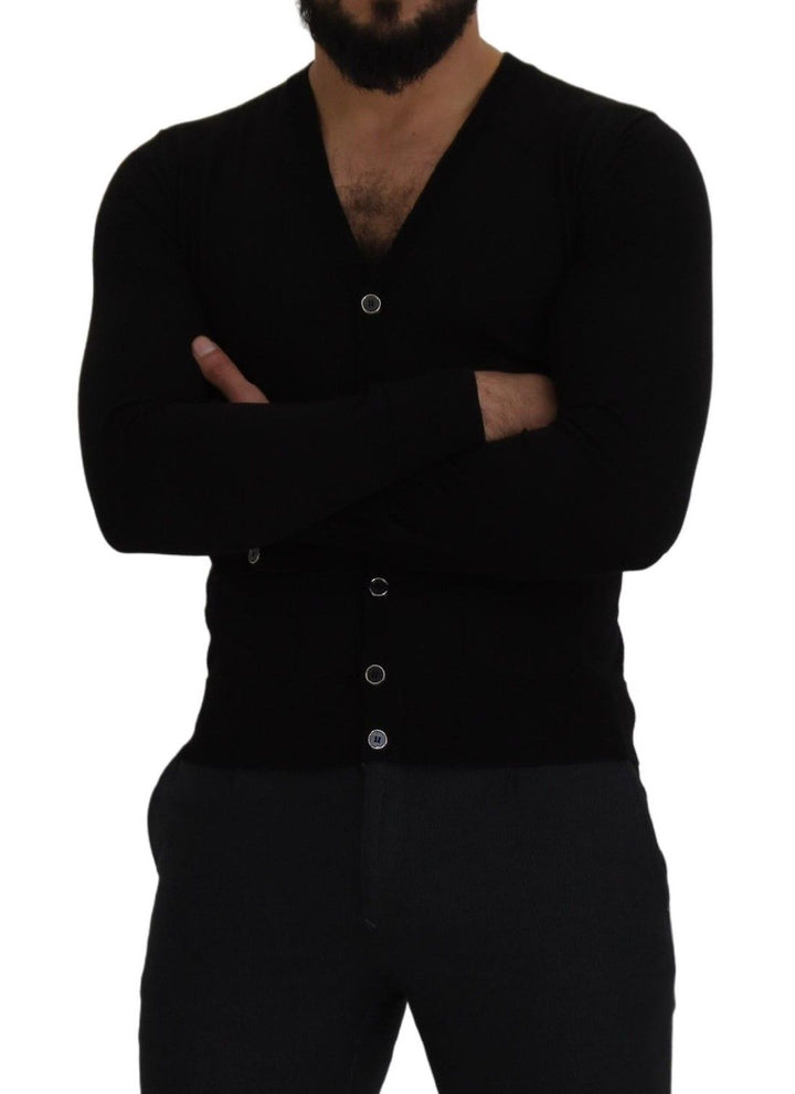 Dolce &amp; Gabbana Sample Sale Dolce &amp; Gabbana Black Wool Button Down Cardigan Sweater - | Designer outlet
