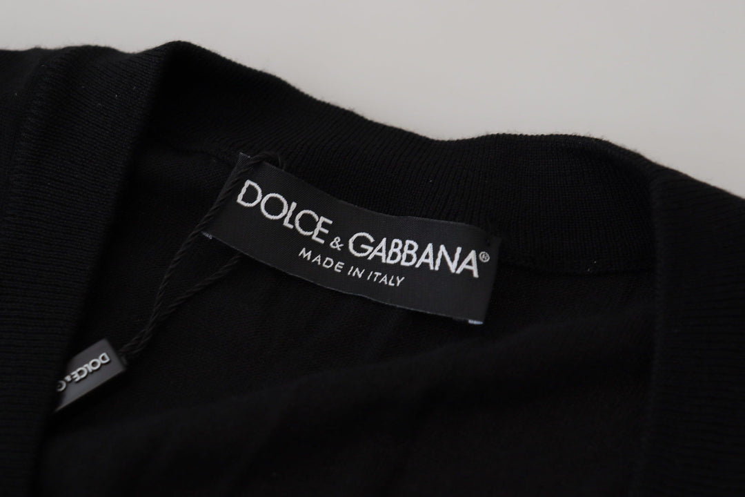 Dolce &amp; Gabbana Sample Sale Dolce &amp; Gabbana Black Wool Button Down Cardigan Sweater - | Designer outlet