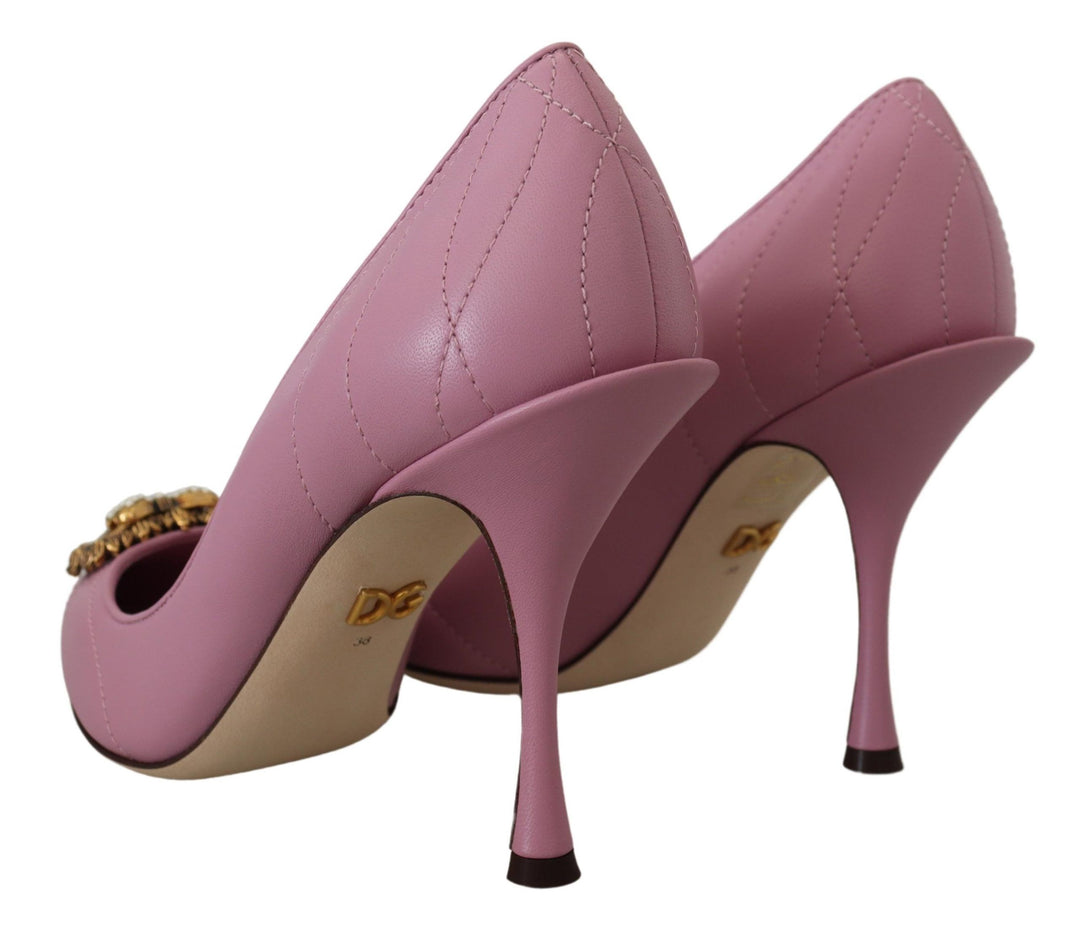 Dolce & Gabbana Devotion Leather Heels in Pink