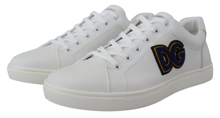 Dolce &amp; Gabbana Sample Sale Dolce &amp; Gabbana White Leather DG Logo Casual Sneakers Shoes - | Designer outlet