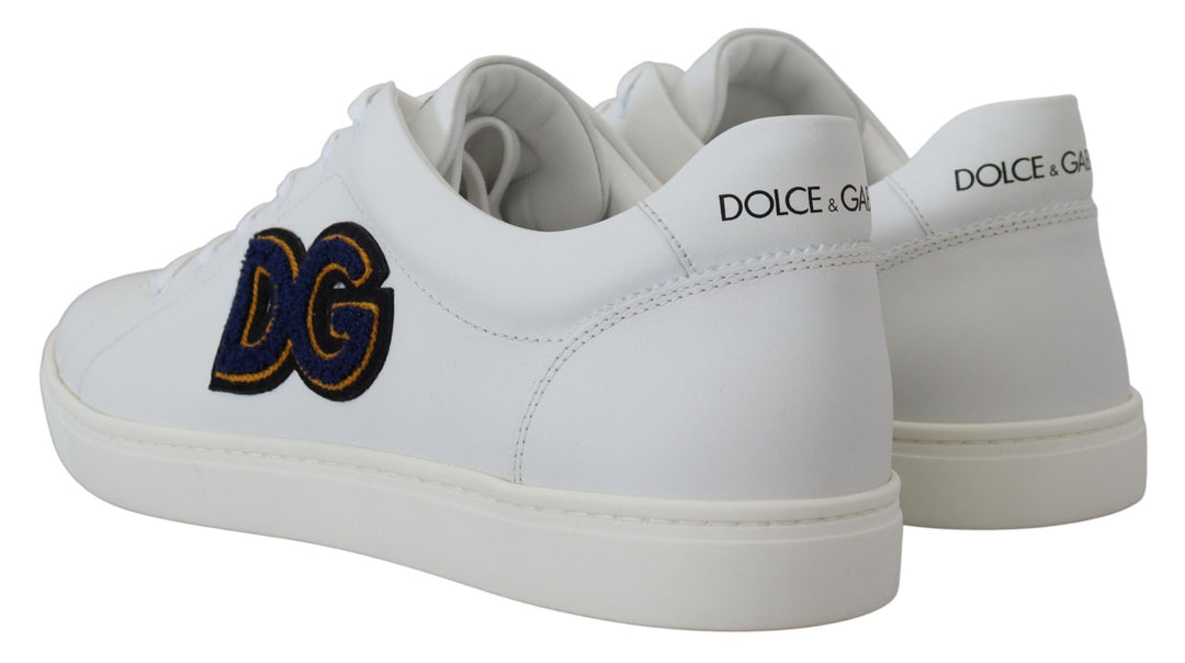 Dolce &amp; Gabbana Sample Sale Dolce &amp; Gabbana White Leather DG Logo Casual Sneakers Shoes - | Designer outlet