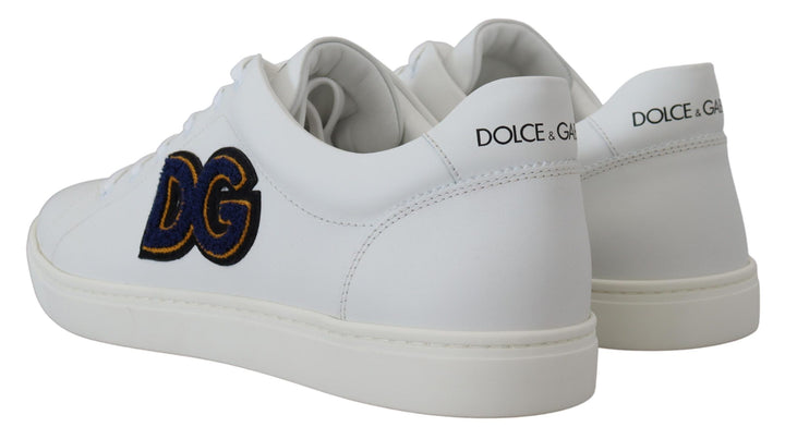 Dolce &amp; Gabbana Sample Sale Dolce &amp; Gabbana White Leather DG Logo Casual Sneakers Shoes - | Designer outlet