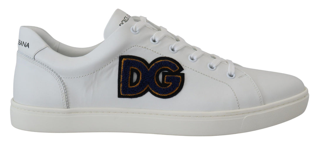 Dolce &amp; Gabbana Sample Sale Dolce &amp; Gabbana White Leather DG Logo Casual Sneakers Shoes - | Designer outlet