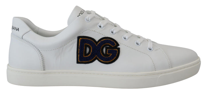 Dolce &amp; Gabbana Sample Sale Dolce &amp; Gabbana White Leather DG Logo Casual Sneakers Shoes - | Designer outlet
