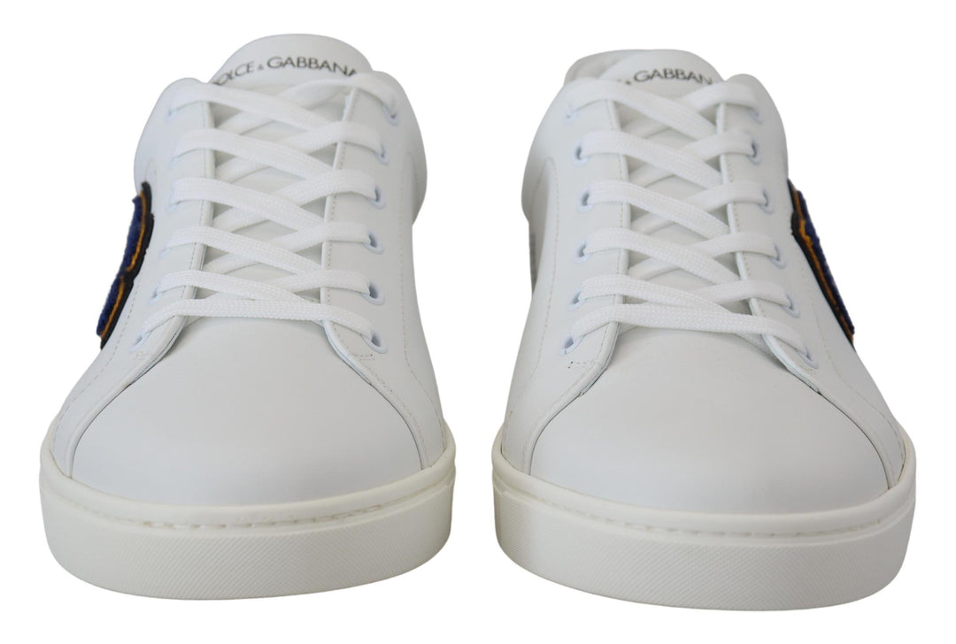 Dolce &amp; Gabbana Sample Sale Dolce &amp; Gabbana White Leather DG Logo Casual Sneakers Shoes - | Designer outlet