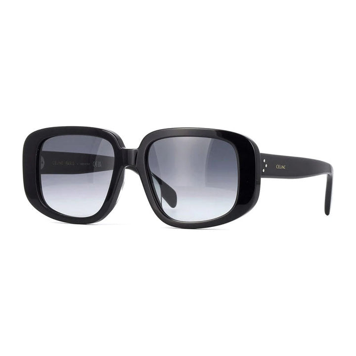 Celine Sunglasses Square Full Rim, Shiny Black Frame and Smoke Gradient Lens CL40299U01B