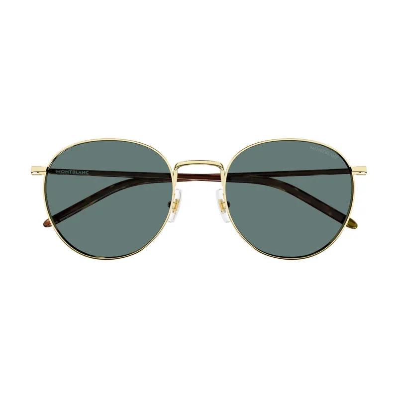Montblanc Sample Sale | Montblanc Sunglasses Square Full Rim, Gold Frame And Green Lens Mb0343Sa002 - Sunglasses | Designer outlet