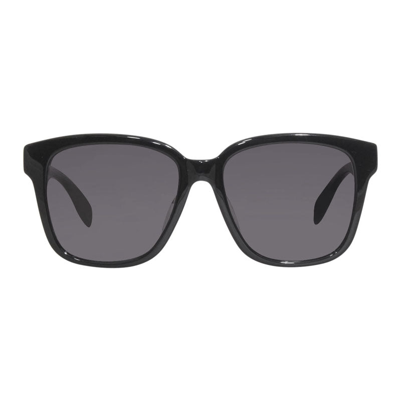 Alexander McQueen Sunglasses Square Full Rim, Shiny Black Frame and Grey Lens AM0331SK002