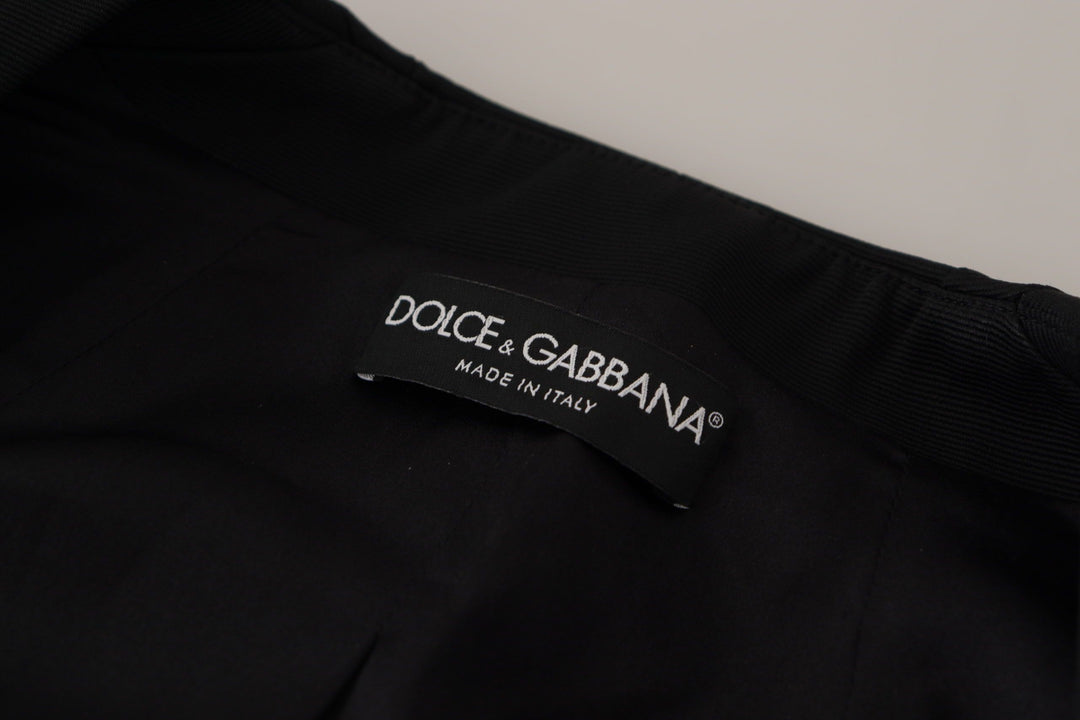 Dolce & Gabbana - Dolce & Gabbana Sleek Black Snap Jacket with Silk Lining - JKT3325 - 38 - Ask Me Wear