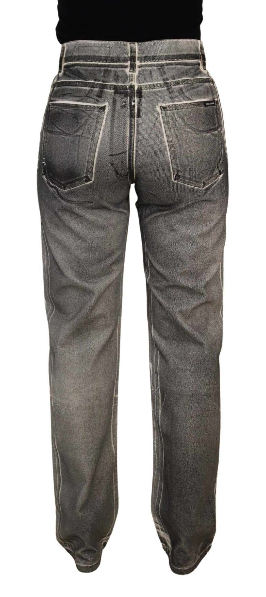 Dolce &amp; Gabbana Grey Washed High Waist Denim Pants Cotton Jeans by Dolce &amp; Gabbana outlet now on sale