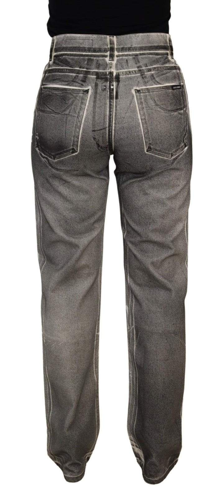 Dolce &amp; Gabbana Grey Washed High Waist Denim Pants Cotton Jeans by Dolce &amp; Gabbana outlet now on sale