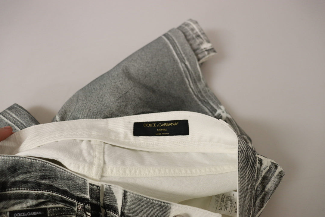 Dolce &amp; Gabbana Grey Washed High Waist Denim Pants Cotton Jeans by Dolce &amp; Gabbana outlet now on sale