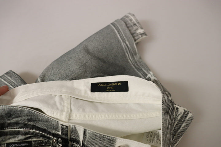 Dolce &amp; Gabbana Grey Washed High Waist Denim Pants Cotton Jeans by Dolce &amp; Gabbana outlet now on sale