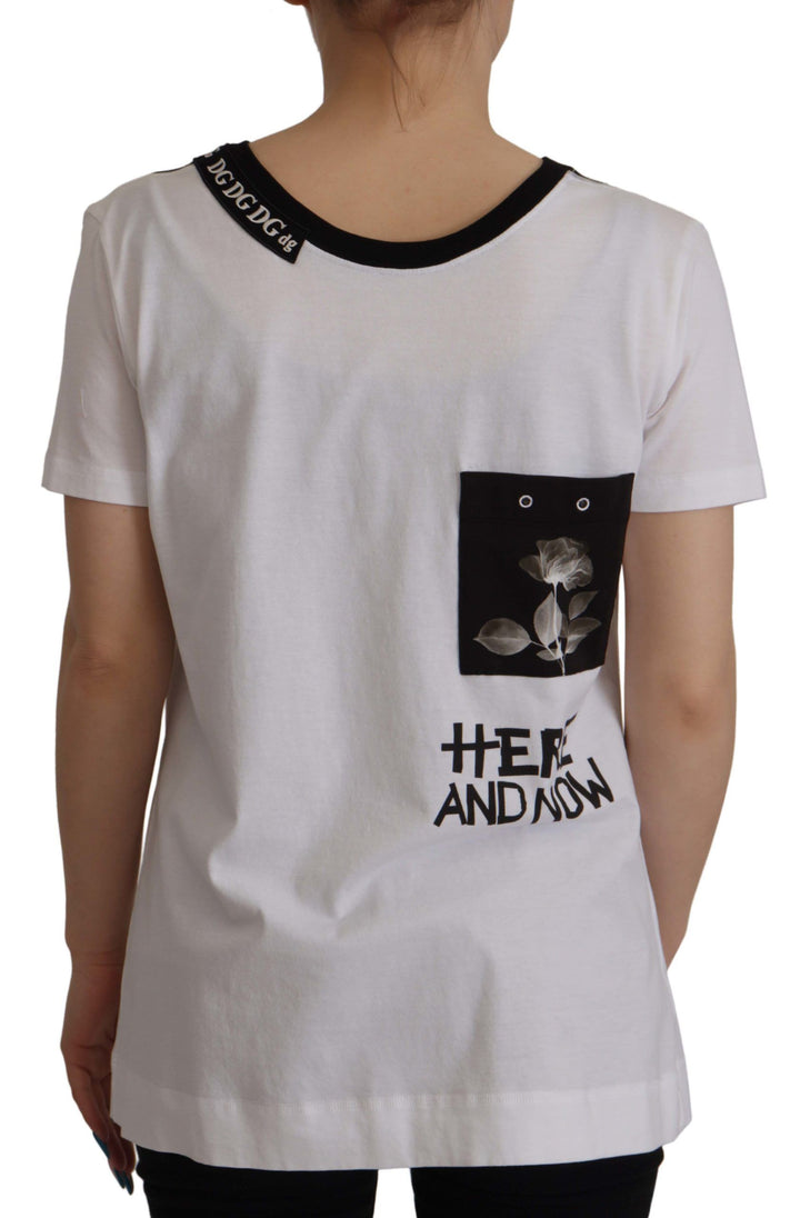 Dolce &amp; Gabbana Sample Sale Dolce &amp; Gabbana White Slogan Print Round Neck Cotton T-shirt - | Designer outlet