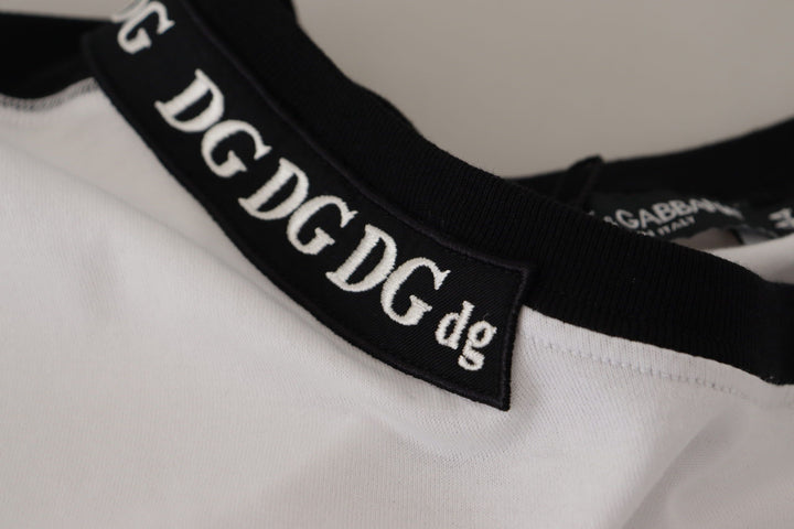 Dolce &amp; Gabbana Sample Sale Dolce &amp; Gabbana White Slogan Print Round Neck Cotton T-shirt - | Designer outlet