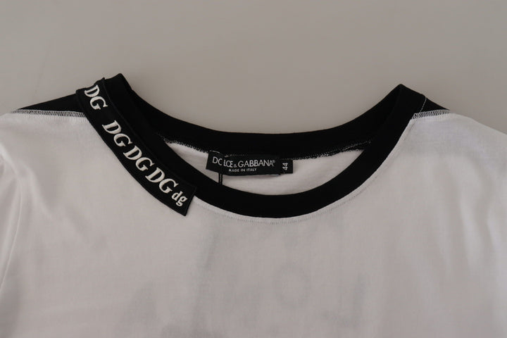 Dolce &amp; Gabbana Sample Sale Dolce &amp; Gabbana White Slogan Print Round Neck Cotton T-shirt - | Designer outlet