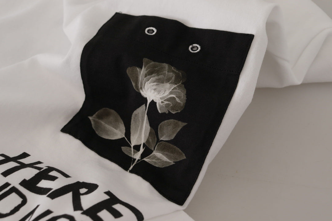 Dolce &amp; Gabbana Sample Sale Dolce &amp; Gabbana White Slogan Print Round Neck Cotton T-shirt - | Designer outlet