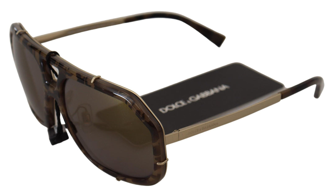 Dolce & Gabbana Chic Aviator Mirrored Brown Sunglasses