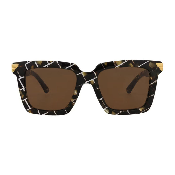 Bottega Veneta Sunglasses Square Full Rim, Havana Frame and Brown Lens BV1005SA002
