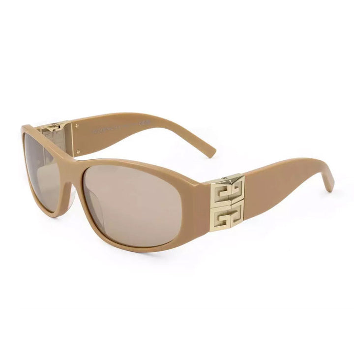 Givenchy Square Full Rim, with a Shiny Beige frame and Brown lens.