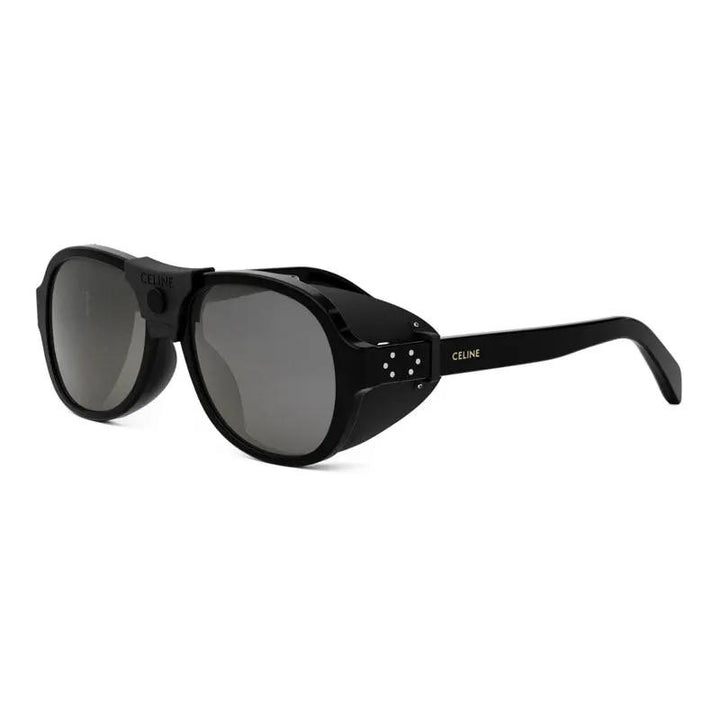 Celine Sunglasses Square Full Rim, Black Frame And Smoke Mirror Lens Cl40301U01C