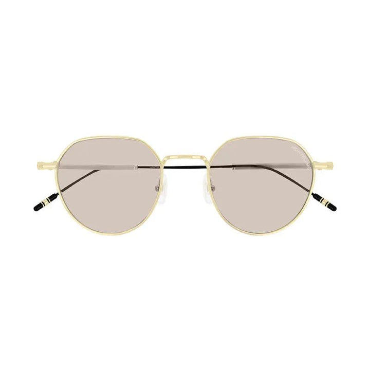 Montblanc Sunglasses Square Full Rim, Gold Frame And Brown Lens Mb0060S002