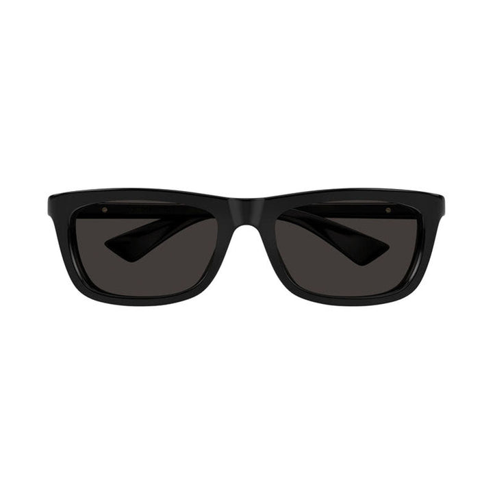 Bottega Veneta Sunglasses Rectangle Full Rim, Shiny Black Frame and Grey Lens BV1328SA001