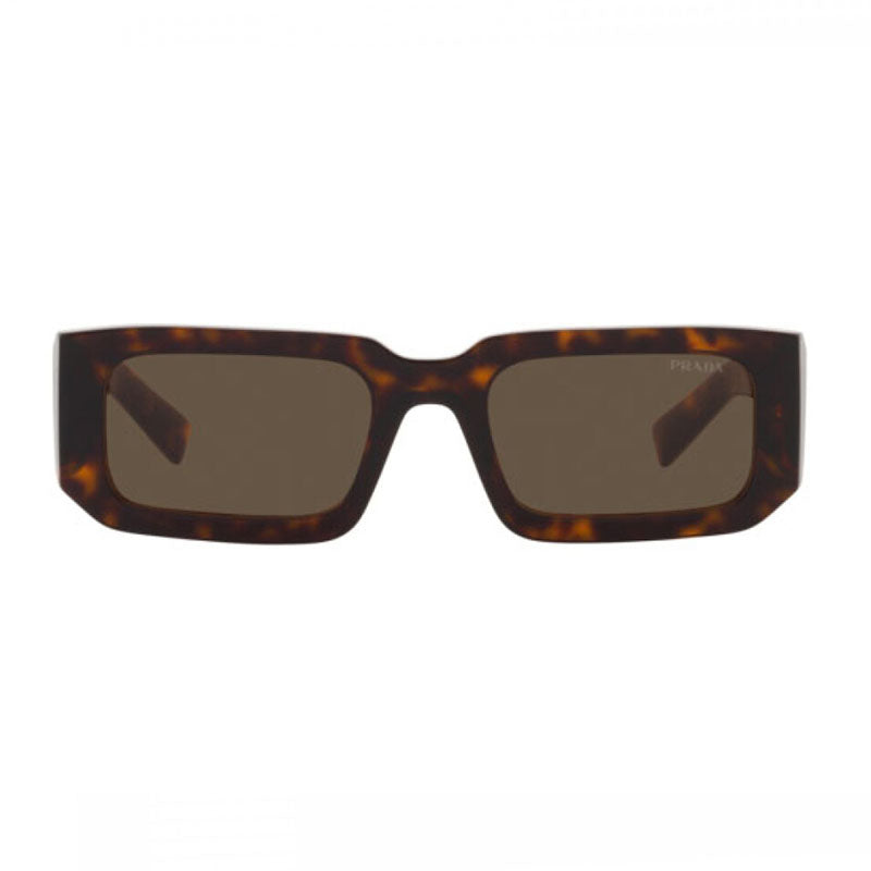 Prada Sunglasses Rectangle Full Rim, Havana Frame and Dark Brown Lens PR06YS2AU8C1