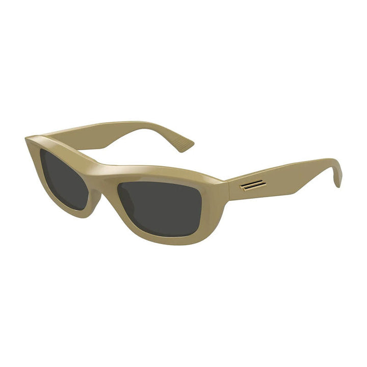 Bottega Veneta Sunglasses Square Full Rim, Shiny Brown Frame and Grey Lens BV1326S003