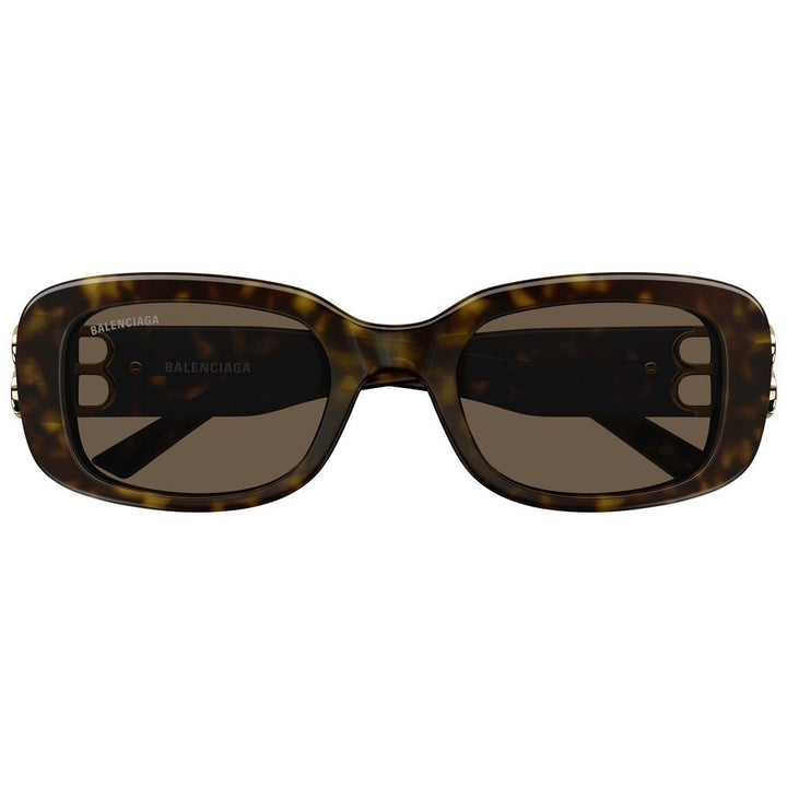 Balenciaga Sunglasses Rectangle Full Rim, Dark Havana Frame and Brown Lens BB0310SK002