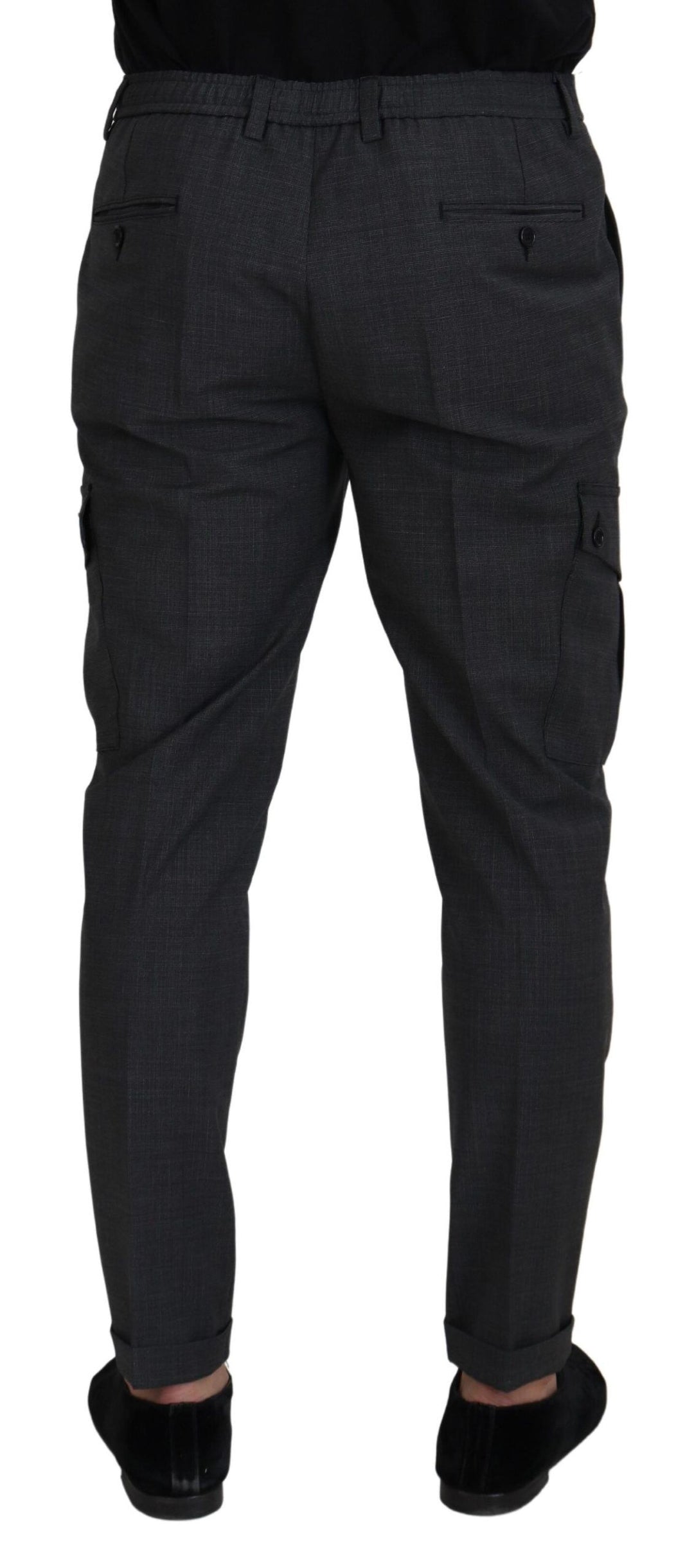 Dolce &amp; Gabbana Sample Sale Dolce &amp; Gabbana Gray Checked Cargo Trousers Stretch Pants - | Designer outlet