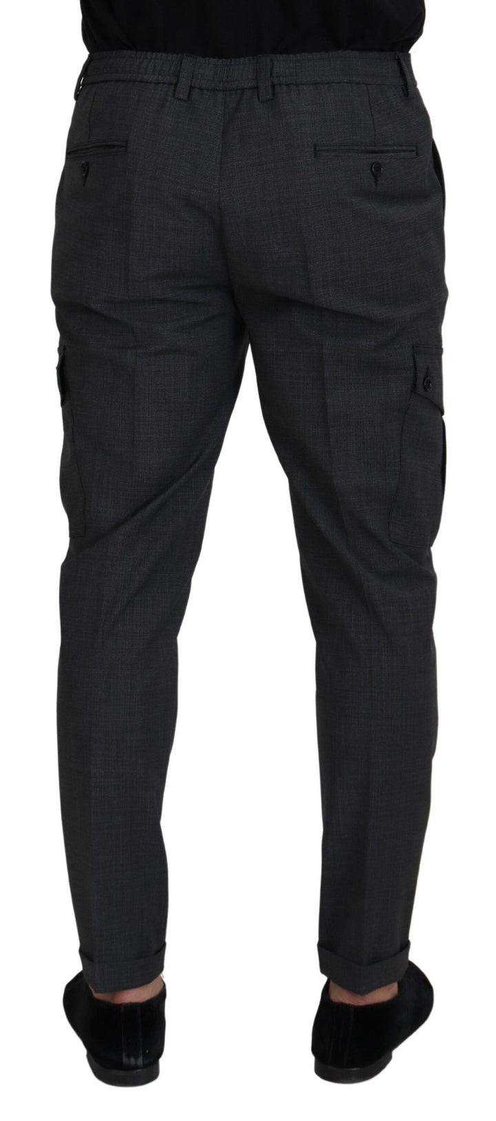 Dolce &amp; Gabbana Sample Sale Dolce &amp; Gabbana Gray Checked Cargo Trousers Stretch Pants - | Designer outlet