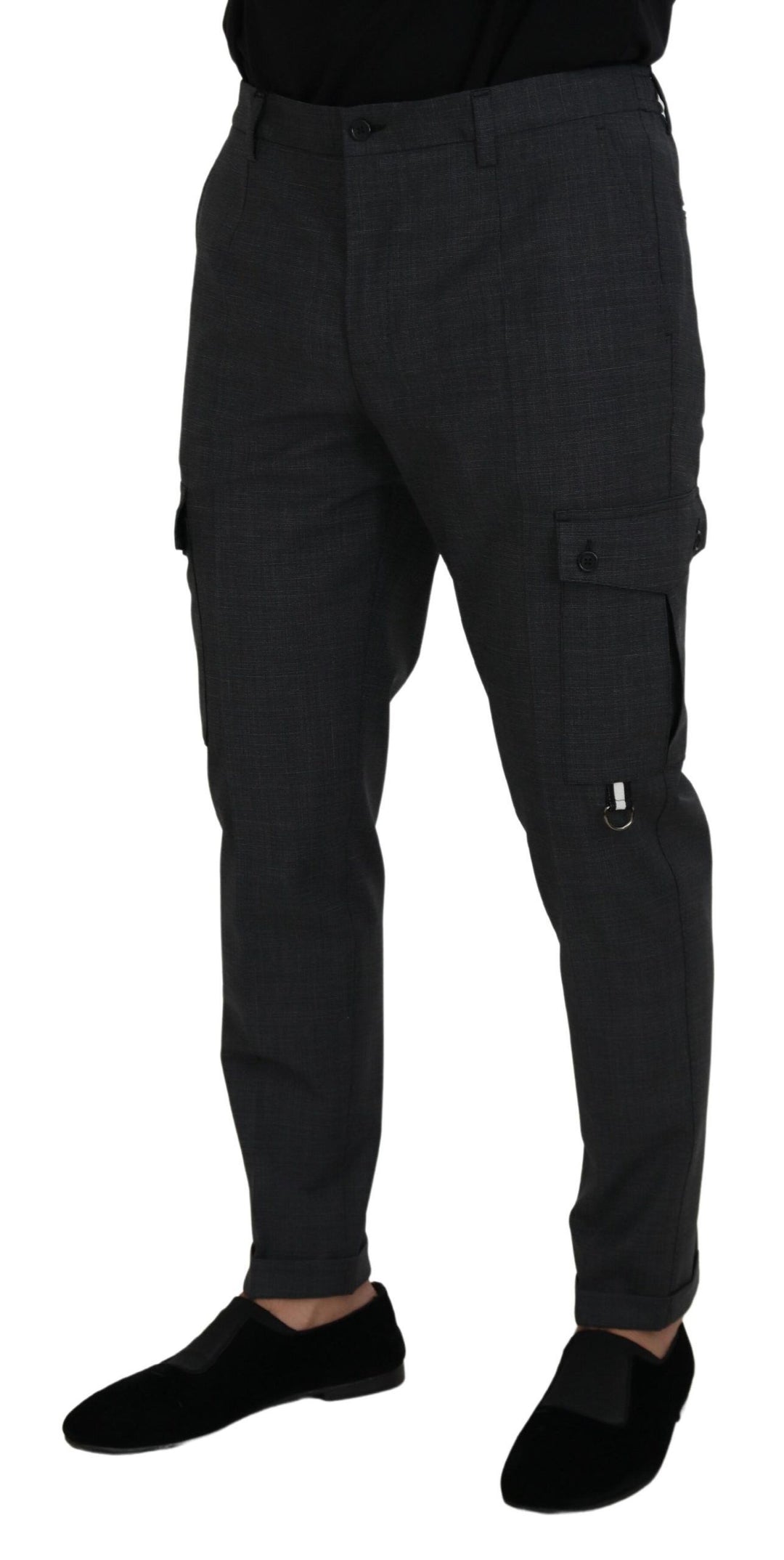 Dolce &amp; Gabbana Sample Sale Dolce &amp; Gabbana Gray Checked Cargo Trousers Stretch Pants - | Designer outlet