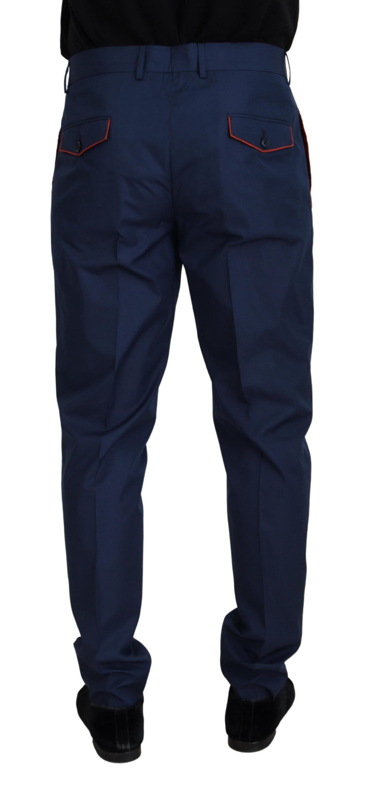 Dolce &amp; Gabbana Sample Sale Dolce &amp; Gabbana Blue Cotton Silk Trousers Chinos Pants - | Designer outlet