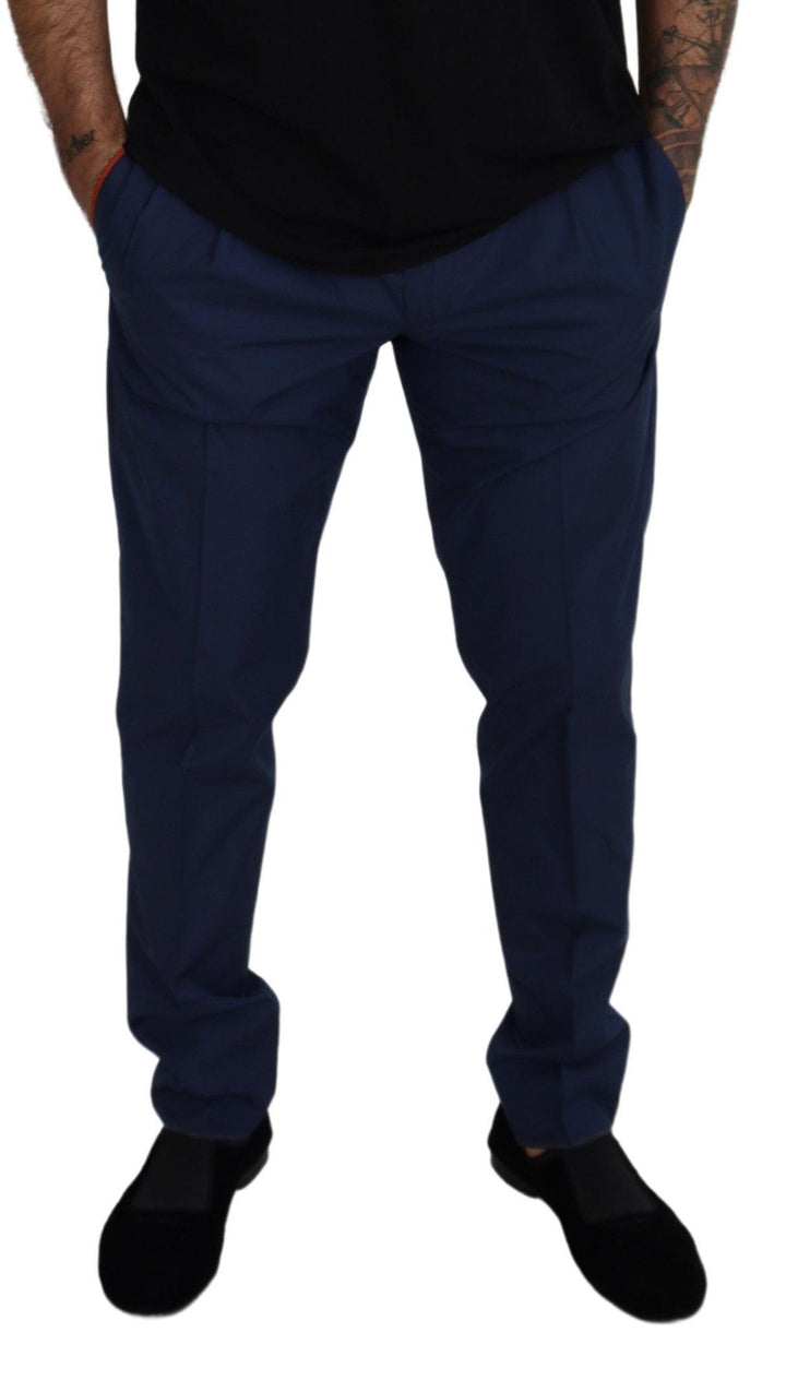 Dolce &amp; Gabbana Sample Sale Dolce &amp; Gabbana Blue Cotton Silk Trousers Chinos Pants - | Designer outlet
