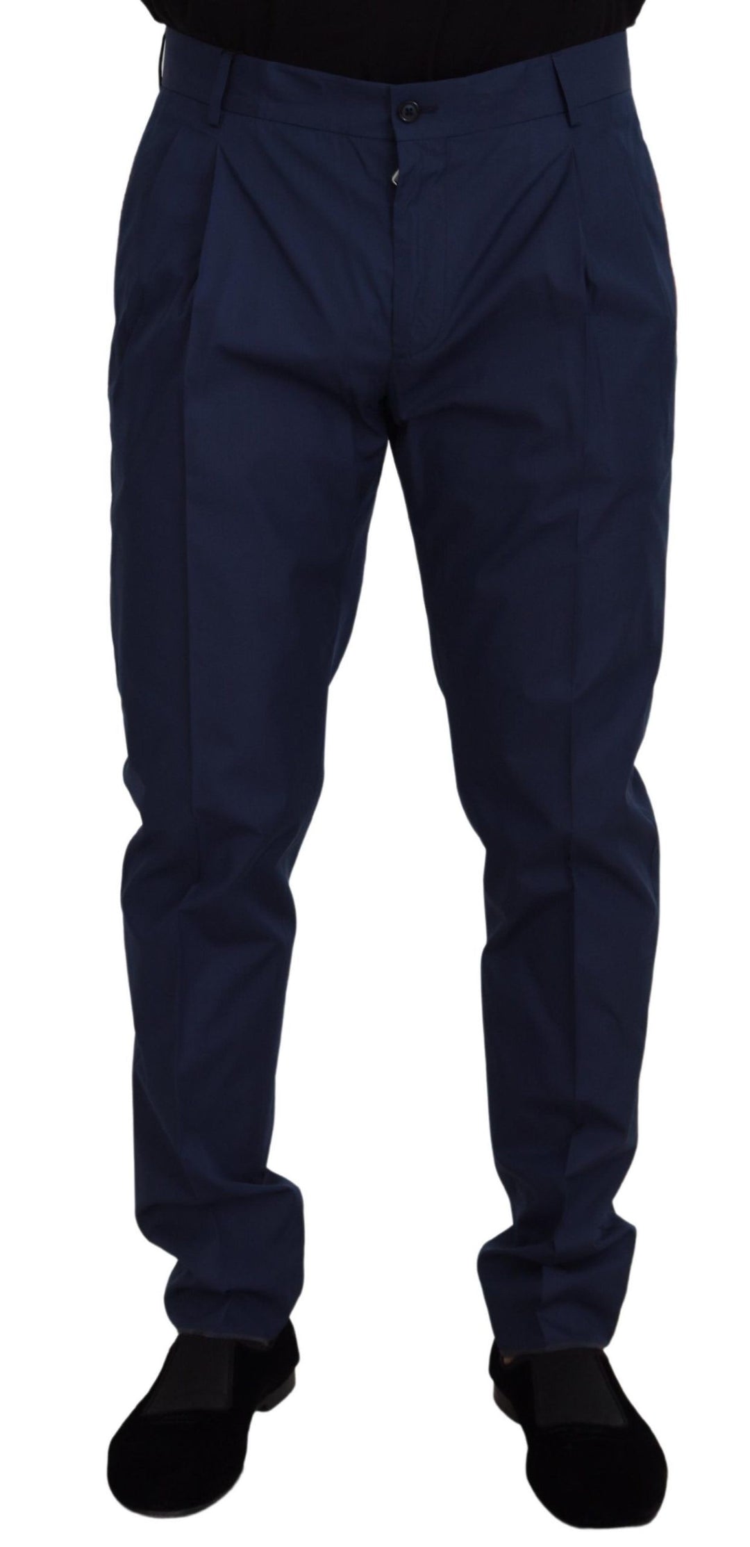 Dolce &amp; Gabbana Sample Sale Dolce &amp; Gabbana Blue Cotton Silk Trousers Chinos Pants - | Designer outlet