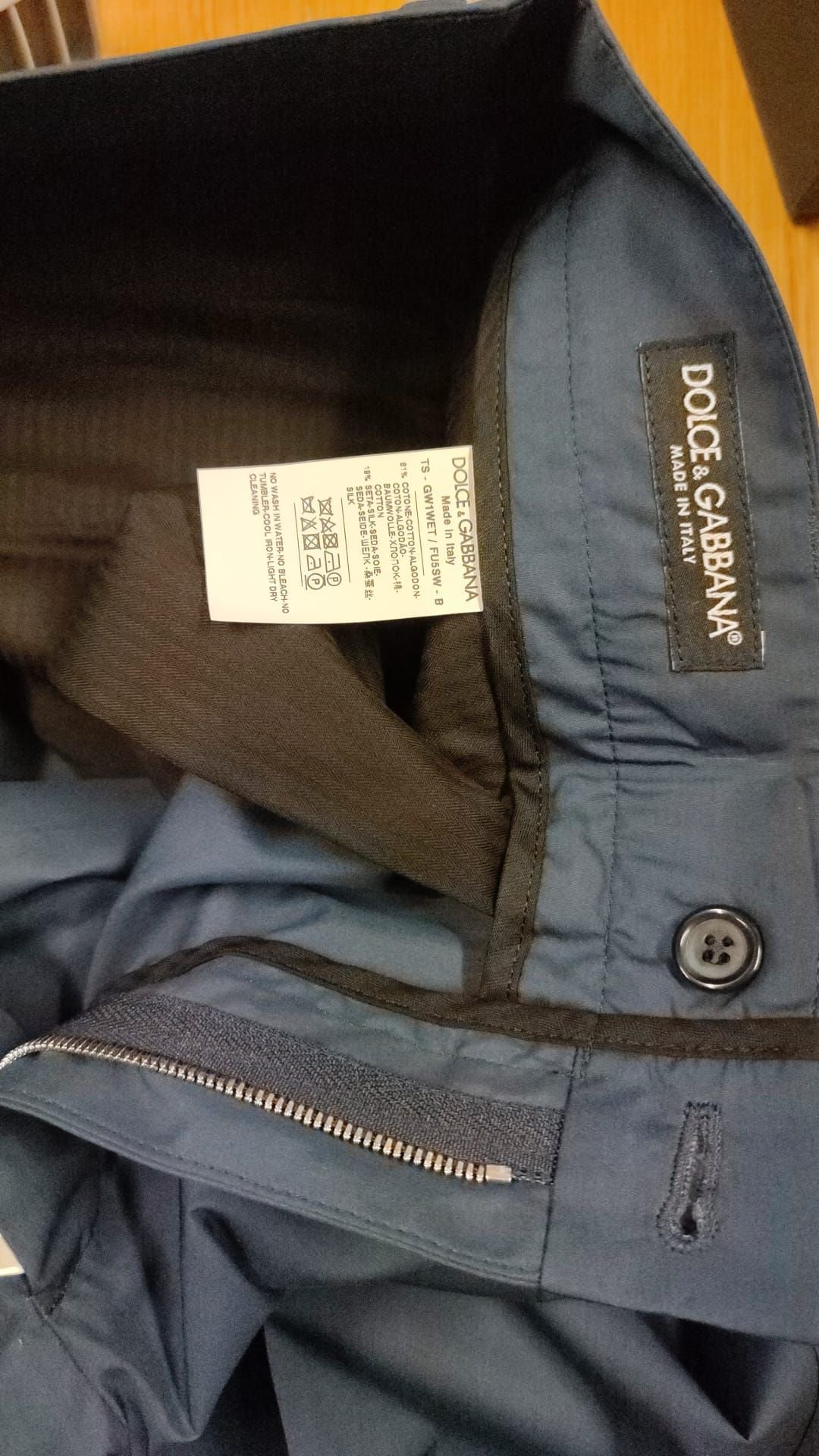 Dolce &amp; Gabbana Sample Sale Dolce &amp; Gabbana Blue Cotton Silk Trousers Chinos Pants - | Designer outlet