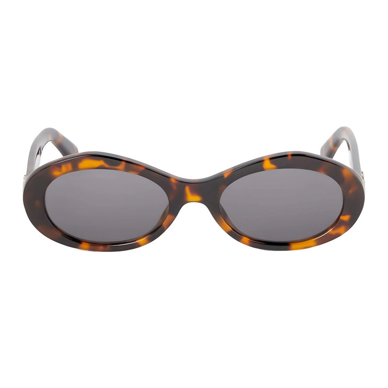 Off-White Sunglasses Oval Full Rim, Havana Frame and Dark Grey Lens OERI13GEDISON6007