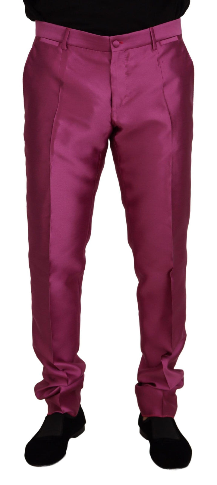 Dolce &amp; Gabbana Sample Sale Dolce &amp; Gabbana Pink Silk Slim Trousers Dress Formal Pants - | Designer outlet