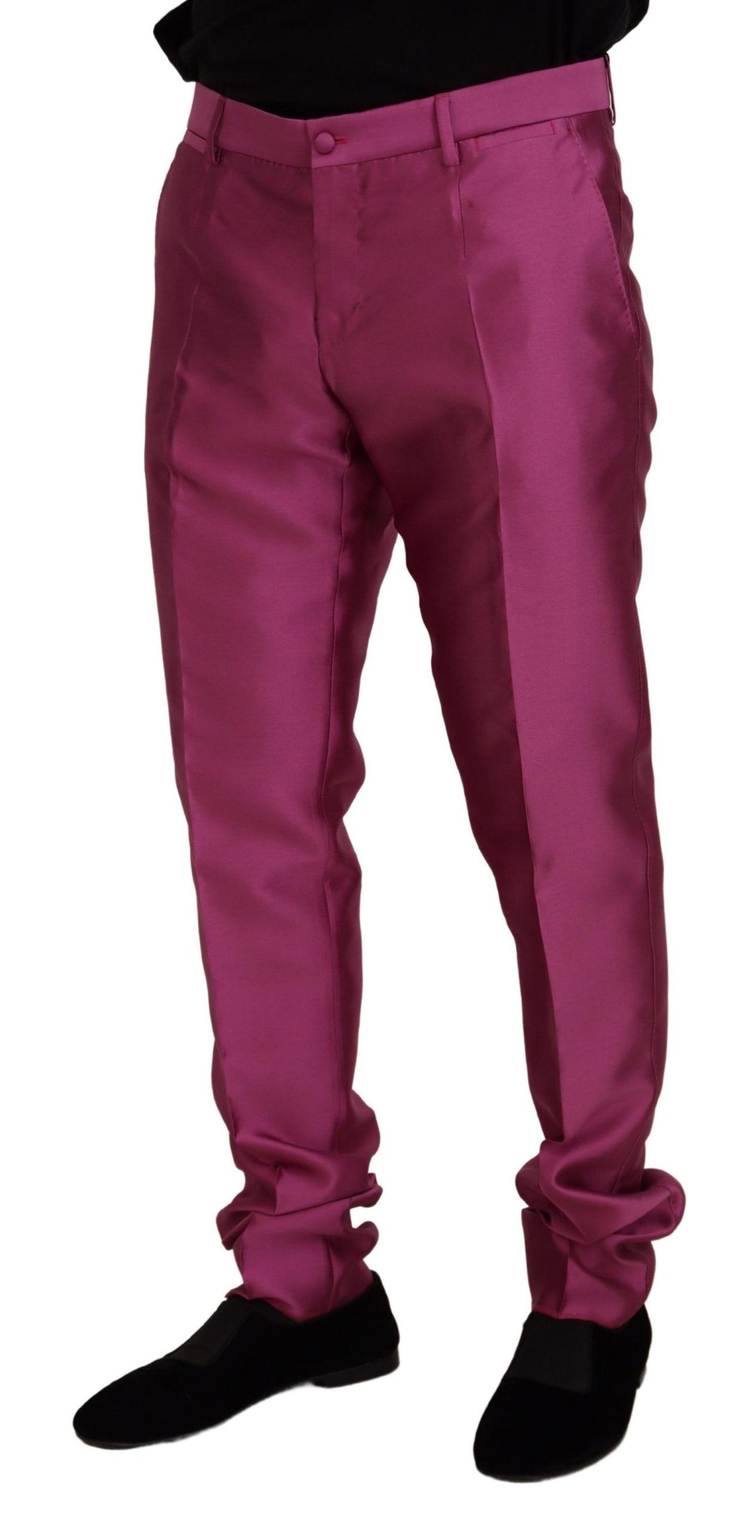 Dolce &amp; Gabbana Sample Sale Dolce &amp; Gabbana Pink Silk Slim Trousers Dress Formal Pants - | Designer outlet