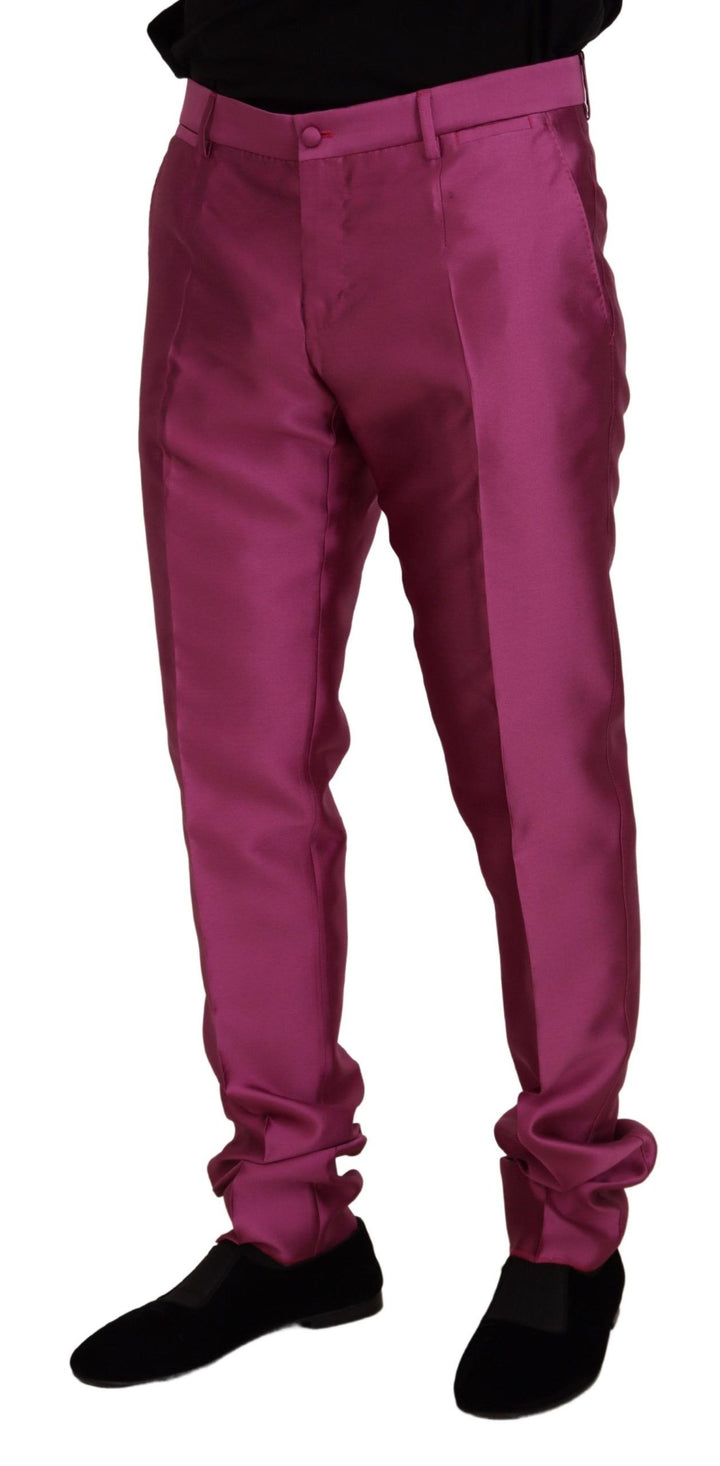 Dolce &amp; Gabbana Sample Sale Dolce &amp; Gabbana Pink Silk Slim Trousers Dress Formal Pants - | Designer outlet