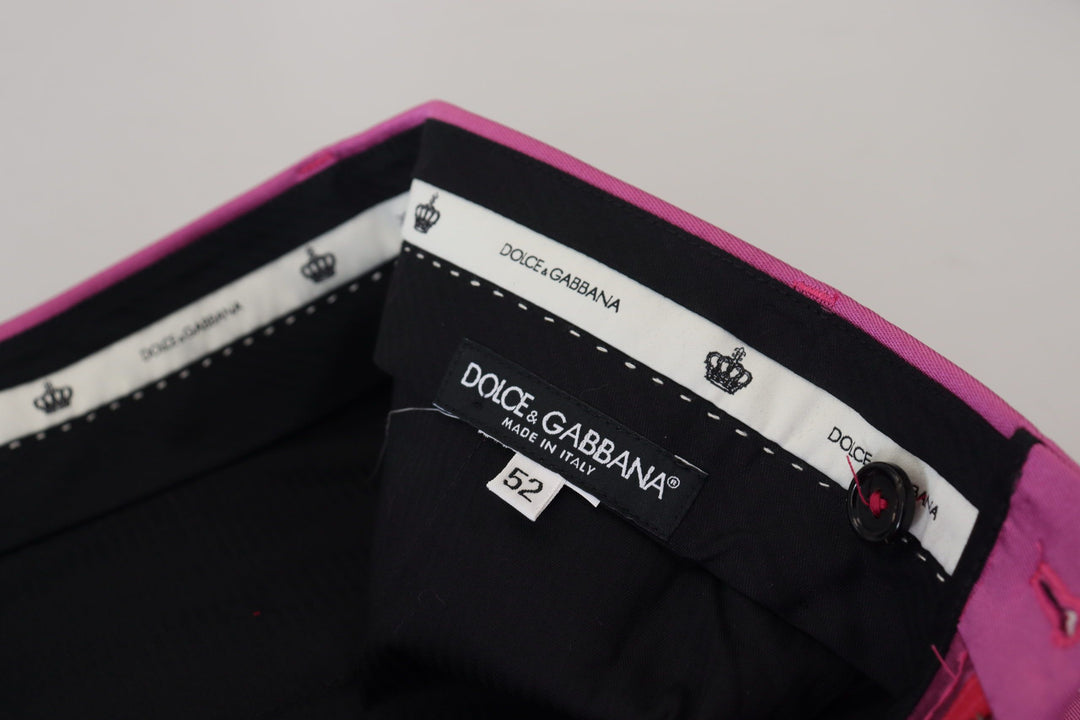 Dolce &amp; Gabbana Sample Sale Dolce &amp; Gabbana Pink Silk Slim Trousers Dress Formal Pants - | Designer outlet