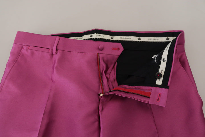 Dolce &amp; Gabbana Sample Sale Dolce &amp; Gabbana Pink Silk Slim Trousers Dress Formal Pants - | Designer outlet
