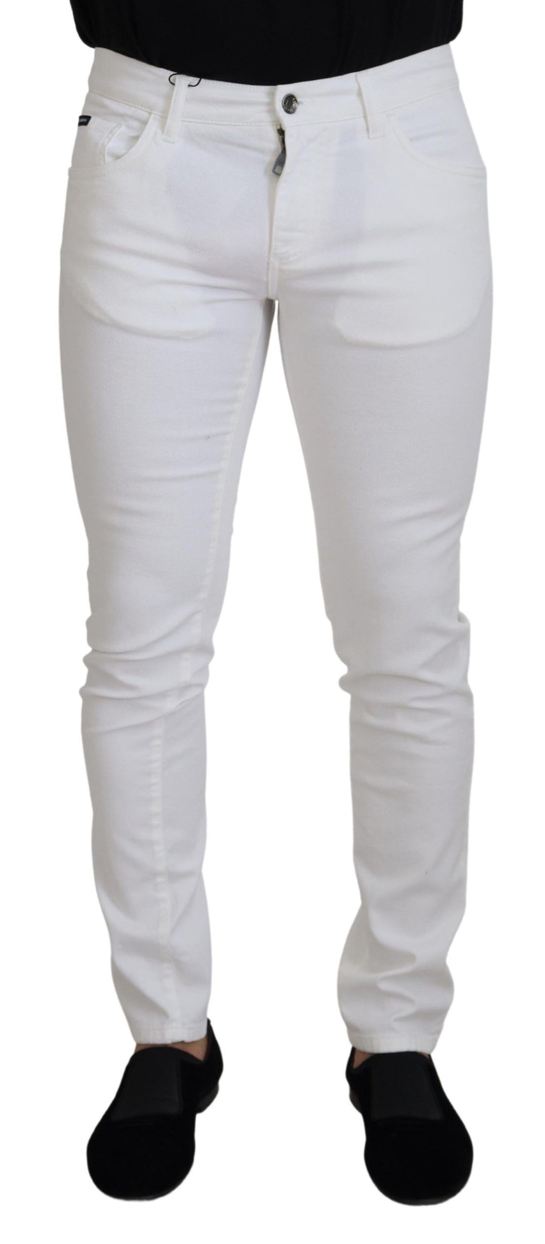 Dolce &amp; Gabbana Sample Sale Dolce &amp; Gabbana White Slim Skinny Stretch Cotton Denim Jeans - | Designer outlet
